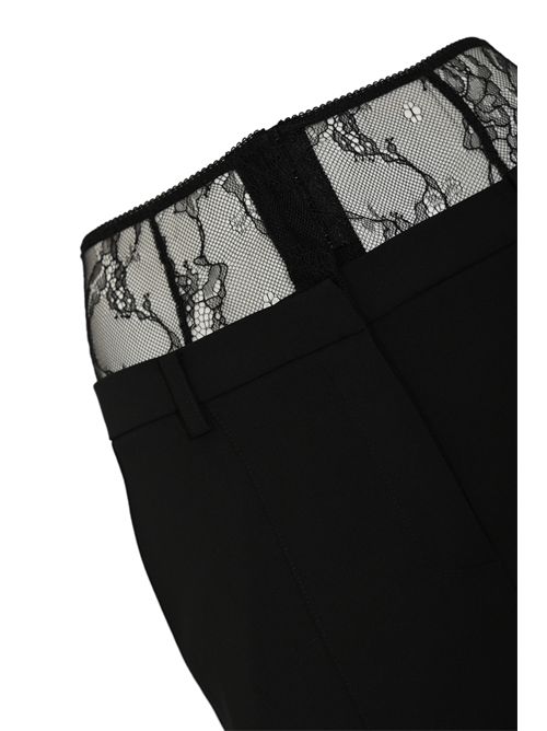 Pantaloni palazzo in crepe stretch con vita in pizzo Patrizia Pepe | 8P0769 A6F5K103